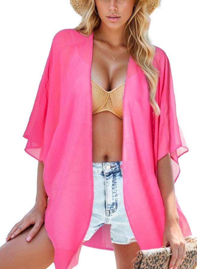 Moss Rose Women's Sheer Chiffon Kimono Coverup Summer Cardigans Tops Beach Vacation Clothes for Women Plus Size - Image 1
